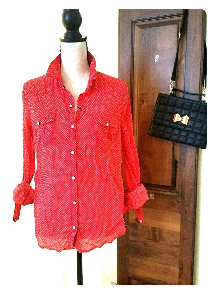 Red F21 Polka Dot Top